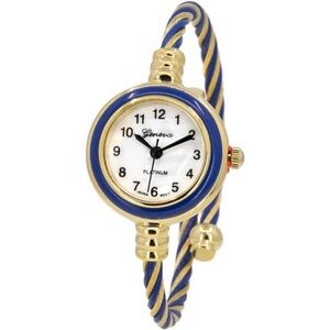 Collections Women's Cuff Watch Gold/Blue 18k gold plated new